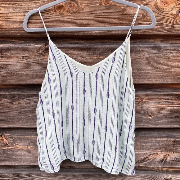 Final Touch Mint Green and Navy Striped Tank Top - Picture 3 of 8